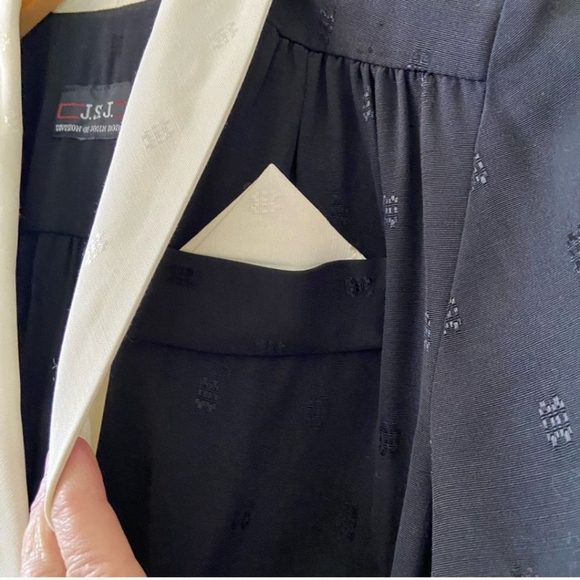 Vintage 80’s John Roberts Black Tuxedo Lapel Jumpsuit M - Picture 3 of 6